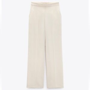 Zara Cream Wide-Leg Women's Pants